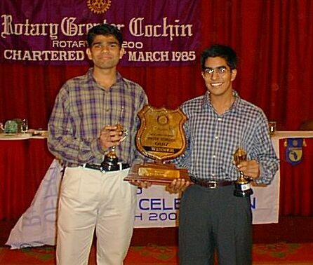 Dilip & Arun with Rotary Trophy
